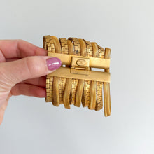 Load image into Gallery viewer, Vintage Alexis Kirk Textured Multi Strand Wide Cuff Bracelet Gold