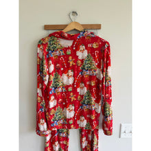 Load image into Gallery viewer, Bums & Roses In The Nick of Time Santa Claus Holiday Print Pajama Set Red XS