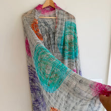 Load image into Gallery viewer, Scarf Zen Abstract Scribble Print Lightweight Semi-Sheer Scarf OS