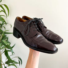 Load image into Gallery viewer, MARE Patent Leather Lace Up Almond-Toe Oxford Loafer Shoes Brown 38.5