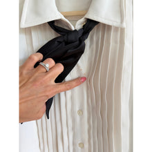 Load image into Gallery viewer, Lauren Ralph Lauren Georgette Tie Neck Casual Mini Shirt Dress White 8
