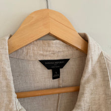 Load image into Gallery viewer, Banana Republic Linen Blend Button Up Utility Long Sleeve Shirt Dress Cream S