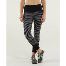 Load image into Gallery viewer, Lululemon Runday Crop First Release)Striped Running Leggings Black/White 4