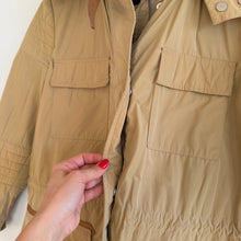 Load image into Gallery viewer, Belstaff Zip Up Utility Long Waxed Field Jacket British Khaki