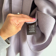 Load image into Gallery viewer, Badgley Mischka Double Face Wool Tie Waist Wrap Trench Coat Purple S