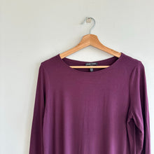 Load image into Gallery viewer, Eileen Fisher Stretch Tencel Jersey 3/4 Sleeve Midi Dress Wine S