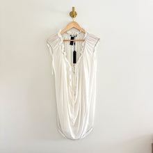 Load image into Gallery viewer, Donna Karan Ultra Matte Jersey Open Side Blouse White S