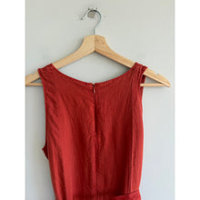 Load image into Gallery viewer, Rachel Zoe Linen Sleeveless Belted Scoop Neck Wide Leg Jumpsuit Rust Orange 2