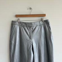 Load image into Gallery viewer, Commando Faux Leather High Rise Casual 7/8 Trouser Pants Silver XL NWT