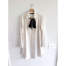 Load image into Gallery viewer, Lauren Ralph Lauren Georgette Tie Neck Casual Mini Shirt Dress White 8