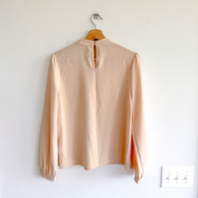 Load image into Gallery viewer, Anthropologie Eri + Ali Bow Tie-Neck Accent Long Sleeve Blouse Cream Beige S