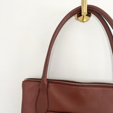 Load image into Gallery viewer, Lodis Leather Zip Around Double Handle Strap Tote Bag Brown