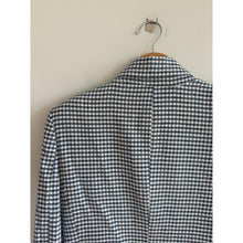 Load image into Gallery viewer, Zara Houndstooth Double-Breasted Long Sleeve Blazer Blue White L