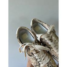 Load image into Gallery viewer, Dolce Vita Dorie Natural Snake Embossed Leather Lace Up Sneakers Brown 8.5 NEW