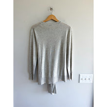 Load image into Gallery viewer, Whistles Wool Blend Tie Front Long Sleeve Pullover Sweater Gray L