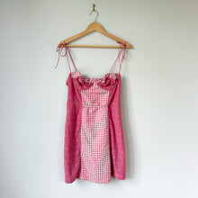 Load image into Gallery viewer, Urban Outfitters Felicity Eyelet Bustier Gingham Print Mini Dress Pink L NWT