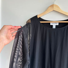 Load image into Gallery viewer, Joseph Ribkoff Round Neck Sheer Sleeve Overlay Tunic Top Black 18