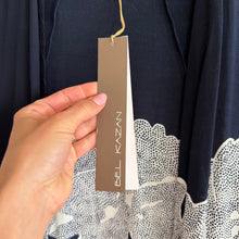 Load image into Gallery viewer, Anthropologie Bel Kazan Kimono Resort Swim Cover-up Navy White Dot L NWT