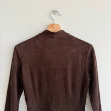Load image into Gallery viewer, J. McLaughlin Lilian Faux Suede Twist Front 3/4 Sleeve Sheath Dress Brown XS