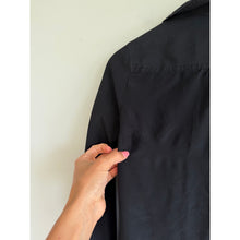 Load image into Gallery viewer, J. Crew Silk Long Sleeve Collared Casual Button Up Shirt Black 6
