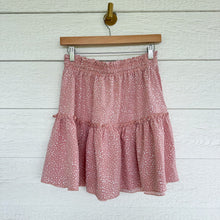Load image into Gallery viewer, Alelly Ruffle Floral Print Mini Skirt Pink M NWT