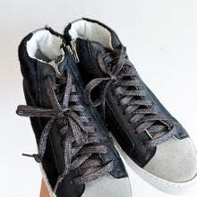 Load image into Gallery viewer, P448 Star Genuine Calf Hair High Top Silhouette Sneaker Black 39