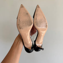 Load image into Gallery viewer, Gianvito Rossi Alice Leather Transparent PVC Slingback Pumps Black 8