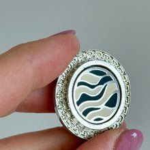 Load image into Gallery viewer, Gianni Versace Vintage Gold Tone Border Zebra Stripe Single Clip-On Earring