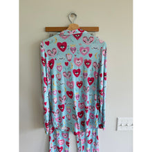 Load image into Gallery viewer, Posh Peanut Sweet Fiona Collection Evil Eye Luxe Pajama Pant Set Blue Pink S