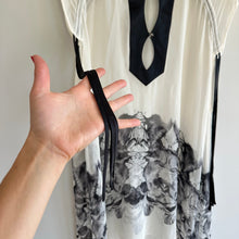 Load image into Gallery viewer, Mariya Sharapowa Silk Crystal Embellished Tie Sleeve Sheer Swim Coverup White