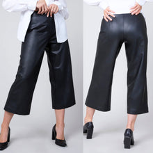 Load image into Gallery viewer, Spanx Leather-Like Pull On High Rise Cropped Pants Black XL