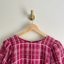 Load image into Gallery viewer, Madewell Plaid Puff-Sleeve Top Pink S