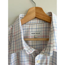 Load image into Gallery viewer, Peter Millar Plaid Pattern Long Sleeve Button Up Shirt White Blue XL