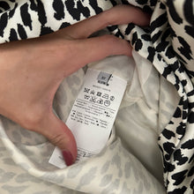 Load image into Gallery viewer, VALENTINO Silk Blend Animal Print Pleated Dress Black/White 10