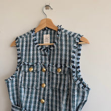 Load image into Gallery viewer, Cinq à Sept Matilda Plaid Tweed Reenee Vest Allen Shorts Matching Set Blue L NWT