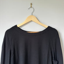 Load image into Gallery viewer, Kal Rieman Cape Sweatshirt Boat Neck Pullover Black L NWT