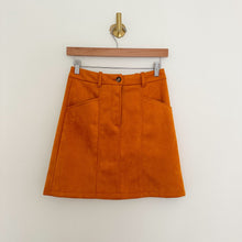 Load image into Gallery viewer, French Connection Faux Suede Lined Casual Mini Skirt Orange 2