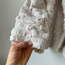 Load image into Gallery viewer, MILLY Sequin Fur Open-Front Long Sleeve Jacket Beige L NWT