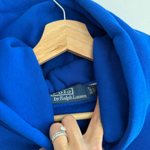 Load image into Gallery viewer, Polo Ralph Lauren USA American Flag Patch Fleece Hoodie Sweatshirt Royal Blue XL