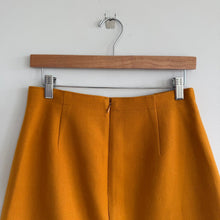 Load image into Gallery viewer, J. Crew Wool High Rise Sailor Gold-Button Accent A-Line Mini Skirt Yellow 8