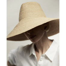 Load image into Gallery viewer, Janessa Leone Tinsley Wide Brim Fashion Hat Natural Cream L NEW