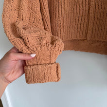 Load image into Gallery viewer, Free People Camel Be Yours Chunky Knit Slouchy Pullover Sweater Brown S