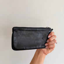 Load image into Gallery viewer, Coach Corner Zip Lined Rectangle Leather Wristlet Black One Size