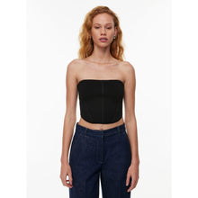 Load image into Gallery viewer, Babaton Aritzia Sculpt Knit Bustier Corset Fitted Strapless Top Black XS