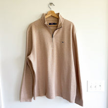 Load image into Gallery viewer, Vineyard Vines Saltwater Quarter Zip Mock Neck Pullover Sweater Tan Cream XL