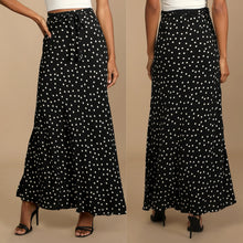 Load image into Gallery viewer, Free People Thats A Wrap High Rise Polka Dot Maxi Skirt Black White S