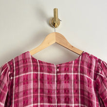 Load image into Gallery viewer, Madewell Plaid Puff-Sleeve Top Pink S