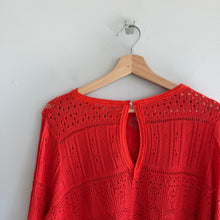 Load image into Gallery viewer, Free People Once Upon A Time Lace Bell Sleeve Blouse Red M
