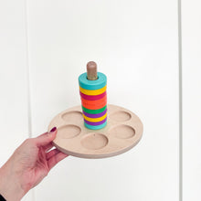 Load image into Gallery viewer, Lovevery Babbler Play Kit 12 Colors Wooden Base Flexible Ring Stacker