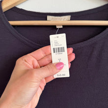 Load image into Gallery viewer, Anthropologie Bordeaux Ribbed Pleated Back Long Sleeve Blouse Purple S NWT